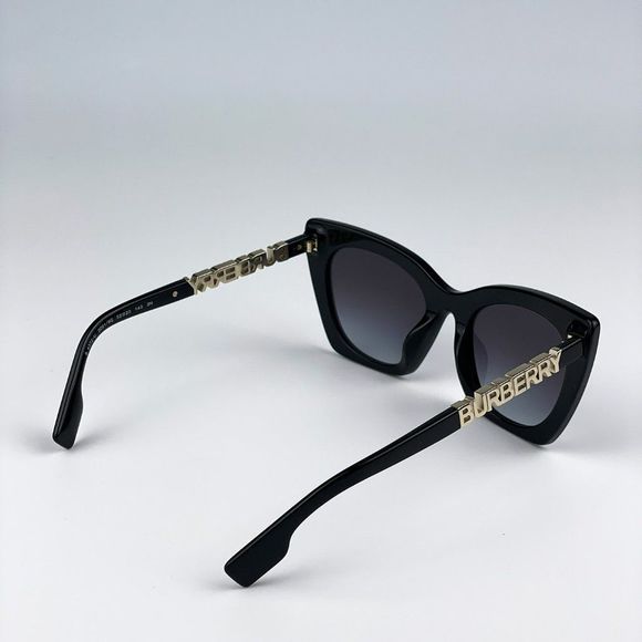 Burberry BE4372U MARIANNE 30018G Sunglasses Black Grey Gradient Cat Eye Women - Picture 7 of 11
